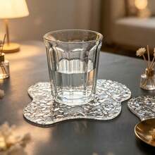 1pc Transparent Water Ripple Coaster Heat-Resistant Table Mat, Insulated Pad, Essential For Holiday Gatherings, Transparent Water Pattern Design Heat-Resistant Tableware Mat Premium Cup Holder, Modern Minimalist Plate Mat, Halloween, Christmas Gift, Suitable For Bar, Office And Home, All Occasions - Shape - View 10
