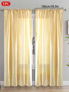 1PC Rod Pocket Design Partition Curtain, Solid Color Smooth Semi-Sheer Window Curtain, Suitable For Living Room, Bedroom, Wedding, Party Backdrop And Other Decorative Curtains - Multicolor - View 33