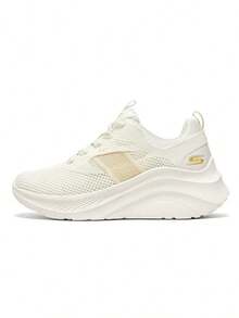 Skechers Women's Lightweight, High-Elasticity Foam, Thick-Soled Casual Running Shoes With Hollowed-Out Flyknit Mesh Upper And Shock Absorption. - Off White - View 4