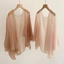 1pc Solid Color Chiffon Cheongsam Shawl Cardigan, Thin Spring/Autumn Sleeveless Vest For Women, Air-Conditioned Room Layering, Sun Protection, Versatile - Multicolor - View 5