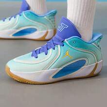 Nike 新款實戰訓練緩震場上比賽青少年運動大童籃球鞋 - 薄荷綠/藍色 - 查看 6