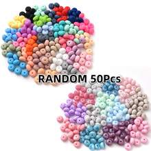 50pcs Mixed-color Silicone Beads, Abacus Beads, Round & Flat Loose Beads - Multicolor - View 14