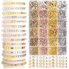 24-Grid Gold And Silver Bead Accessories, Jewelry Making Set With Spacer Beads, Includes Various Round And Star-Shaped CCB Spacer Beads, Perfect For Making Necklaces, Bracelets And Other Jewelry. - 24-compartment Gold and Silver Beaded Accessories - View 7