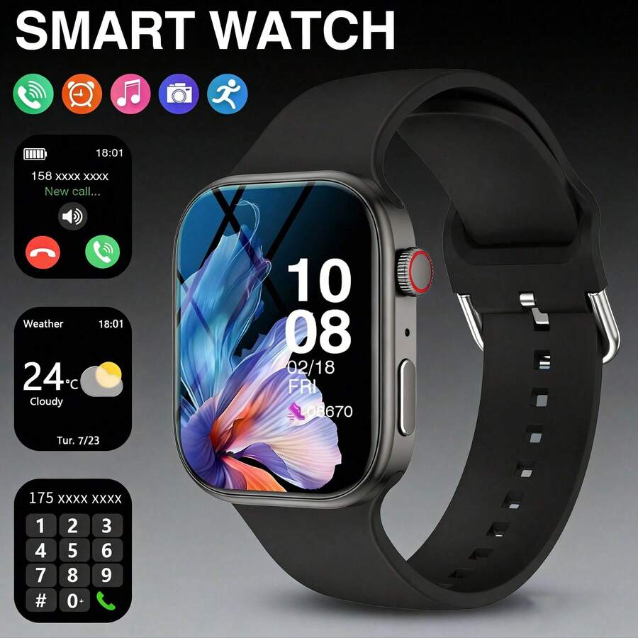 Smart Watch, Calorie, Call Reminder, Alarm, Message Reminder, Weather, Photo, Sedentary Reminder, Compatible With Android IOS Smart Band - Multicolor - View 1