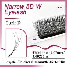FOXYMEI 12 Rows Narrow Angle 5D W-Shape Eyelash Extensions C/D Curl Auto-Fan Voluminous Style 8-15mm Imported Material Handmade False Eyelashes 0.07mm Dense Rich Makeup Look High Quality Wholesale - Multicolor - View 11