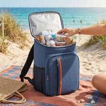 Bolsa térmica impermeable y duradera de 18L, mochila portátil de gran capacidad para almuerzo, adecuada para comida, cena, picnic, almuerzo, camping, fiesta al aire libre, cita, exterior, escuela, oficina, hotel, regalo del Día de San Valentín - gris - Ver 3
