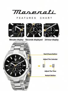 Maserati Seiko VD33 日系機芯 三盤日期與24小時顯示 43mm 拋光不鏽鋼休閒賽車正裝腕錶 R8853151010 - 銀色 - 查看 7