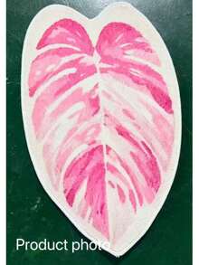 1pc Pink & White Leaf Pattern Soft, Absorbent, Fluffy Bathroom Mat, Suitable For Home Decor, Entryway And Indoor Protection, Bathroom Mat, Bathroom Rug, Door Mat, Small Rug, Carpet, Mat, Home Decor, Area Small Rug, Outdoor Mat, Home Decor, Area Rug, Bedroom Rug, Washable Carpet - Multicolor - View 8