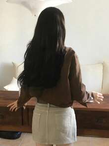 French Vintage Style Lapel Jacket, Commuter Versatile Autumn New Short Coat Tops - Chocolate Brown - View 2