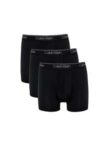 Calvin Klein [حزمة] 3 عبوات سراويل داخلية رجالية مطاطية دقيقة + 3 عبوات سراويل داخلية رجالية الأكثر مبيعًا - أسود + أسود - مشاهدة 3