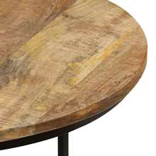 vidaXL Rough Mango Wood Nesting Tables, 3-Piece Set. Coffee Table, Side Table, Living Room Table, Sofa Table, Wooden Table, Tea Table, Living Room Table. - Massives Mangoholz - View 4