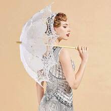 Vintage Victorian Style Wooden Handle Lace Parasol - Wedding Bride Photography Prop, Bridesmaid Outdoor Decorative Umbrella, Suitable For Wedding And Vintage Pastoral Style Photoshoot - Multiple Styles - View 3