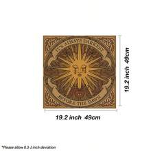 1pc Sun Moon Stars Tarot Tablecloth Divination Cloth Crystal Ritual Meditation Spiritual Ceremony Decor Party Cover - Black - View 9