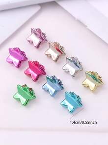 20/30/40/50/100 Peças Conjunto de Presilhas de Cabelo em Formato de Estrela X de Cores Aleatórias para Crianças, Presilhas Minimalistas para Franja Lateral, Garras de Cabelo Fofas e Não Danificantes para Adolescentes, Adequadas para Uso Diário de Crianças e Volta às Aulas, Multifuncional para Penteados - Multicolorido - Visão 5