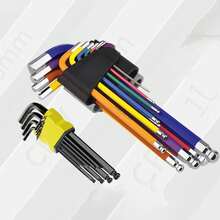 7/9pcs Set Medium/Long/Extra Long Ball End Colored Premium Hex Key Wrench Set, Portable Case, Durable Industrial CRV Construction, Suitable For Industrial/Home Repair, Installation And Other Work Environments. Hex Wrench Set, Screwdriver Tool Hex Ball End Combination. Hand Tools, Tools & Home Improvement. Convenient And Practical Wrench - Multicolor - View 3