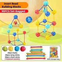 15pcs/90pcs/300pcs Manik-manik Geometris Berwarna-warni yang Dapat Disatukan, Balok Bangunan Puzzle 3D Kreatif dari Plastik dengan Tas Penyimpanan, Set Mainan Balok Konstruksi Saling Terhubung STEMY untuk Anak Usia 3+ Tahun, Pembelajaran Prasekolah & Pengembangan Imajinasi - MultiWarna - View 16