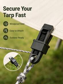 10Pcs Multi-Functional Heavy Duty Plastic Clips, Windproof Reusable Awning Tent Fastener Clamps, Multipurpose Fixing Clips For Tarp Sunshade Curtain Partition Outdoor Camping Use - Multiple Styles - View 10