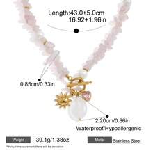 S SHOPBOHO 1pc Niche Colorful Natural Stone Handmade Beaded Collarbone Chain OT Clasp Zirconia Pendant Necklace - Natural Stone - View 12