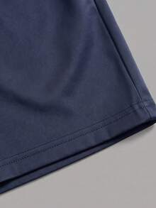 Men's Summer Crew Neck Casual Long Sleeve T-Shirt And Casual Shorts Loungewear Set - Navy Blue - View 10