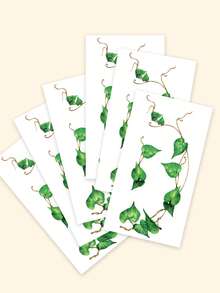 6PCS Halloween Fresh Green Leaf Pattern Halloween Makeup Halloween Street Party Gift Arm Shoulder Neck Collarbone Leg Waterproof Tattoo Stickers - Multicolor - View 6