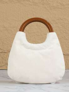 Shell Ring Handle Tote Bag, Pearl Mother Of Pearl Shell Fragments, Mini Portable Handbag, Elegant Romantic Women's Purse, Suitable For Wedding, Beach, Party, Summer Vacation - White - View 10
