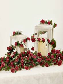 1PC Artificial Peony Vine Silk Flower Spring Home Decor - Burgundy - View 3