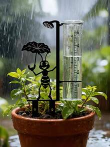 1pc Outdoor Garden Rain Gauge, Ant Shaped Garden Rain Gauge With Ground Stake, Decorative Outdoor Rain Gauge For Patio And Outdoor, Transparent Measuring Tube, Suitable For Lawn, Patio And Garden - A - View 3