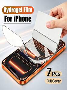 [Full Coverage Anti-Scratch Protector] 7 Pcs HD Hydrogel Film Compatible With IPhone 17 Air 16 Pro Max 16e 15 14 Plus 13 12 Mini 11 Pro Max X XS MAX XR, Soft Screen Protector Film, Dynamic Island Compatible, Anti-Scratch, Anti-Fingerprint, Full Coverage, [Not Glass] - 7 Pieces - View 37