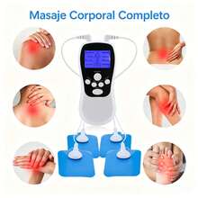 MORE BEAUTY Complete Portable Muscle Relaxation Massage Kit With Illuminated Display, Dual-Connection Massager With Adhesive Pads, Eight Simulation Modes And Fifteen Intensity Levels, Programmable Timer, Compact Design Ideal For Relieving Tension In Arms, Back, Legs, And Neck In Daily Routine - White - View 8