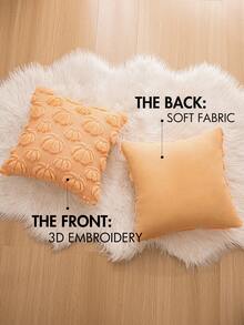 Homemorelove 1/2pcs Autumn Home Decor Throw Pillow Covers, 3D Large & Small Pumpkin Pattern Embroidered Plush Pillowcases, Polyester, Invisible Zipper, No Pillow Insert, Suitable For Living Room, Bedroom, Sofa, Thanksgiving, Halloween Atmosphere Decoration - orange - View 5