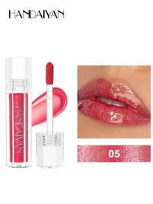 HANDAIYAN Hexagonal Pearl Luster Lip Gloss, Dewy Mirror-Like Finish, Long-Lasting Shine. Suitable For Daily Wear, Parties, Vacations And Camping Trips, Portable And Easy To Use, Also Suitable For Singles Parties And Christmas Celebrations. - 彩色 - 查看 15