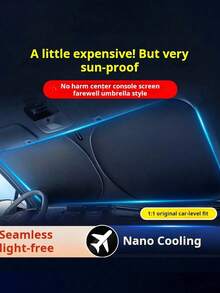 Upgraded Universal Car Front Windshield Sunshade, Foldable Easy Installation Portable Storage Car Sunshade, Made Of High-Efficiency Heat-Insulating Material, Blocks Strong Light And UV Rays, Effectively Blocks Sunlight, Reduces Glare - A - View 4