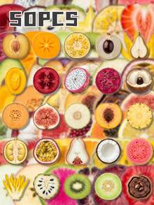 50Pcs Fresh Fruit Slice PET Stickers, Multi Round Cross-Section Layout, Moisture Proof No Paper Damage, Thermal Cup Notebook Gift Box Bestie Summer Mini Decor - 7*6*1 - View 8