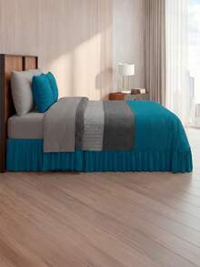 Home Elephant Double Quilt With Decorative Cushions - Blue - View 4