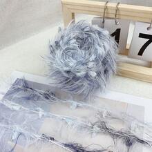 1pc 100g Handmade Novelty Fancy Yarn, Skin-Friendly Multicolor Gradient Grey Blue Long Feather Fluffy Fuzzy Mixed Yarn, Multistrand Hand Blended Colorful Art Yarn For Knitting Crochet DIY Bag Hat Scarf & Handmade Accessories & Craft Projects - 100g - View 2