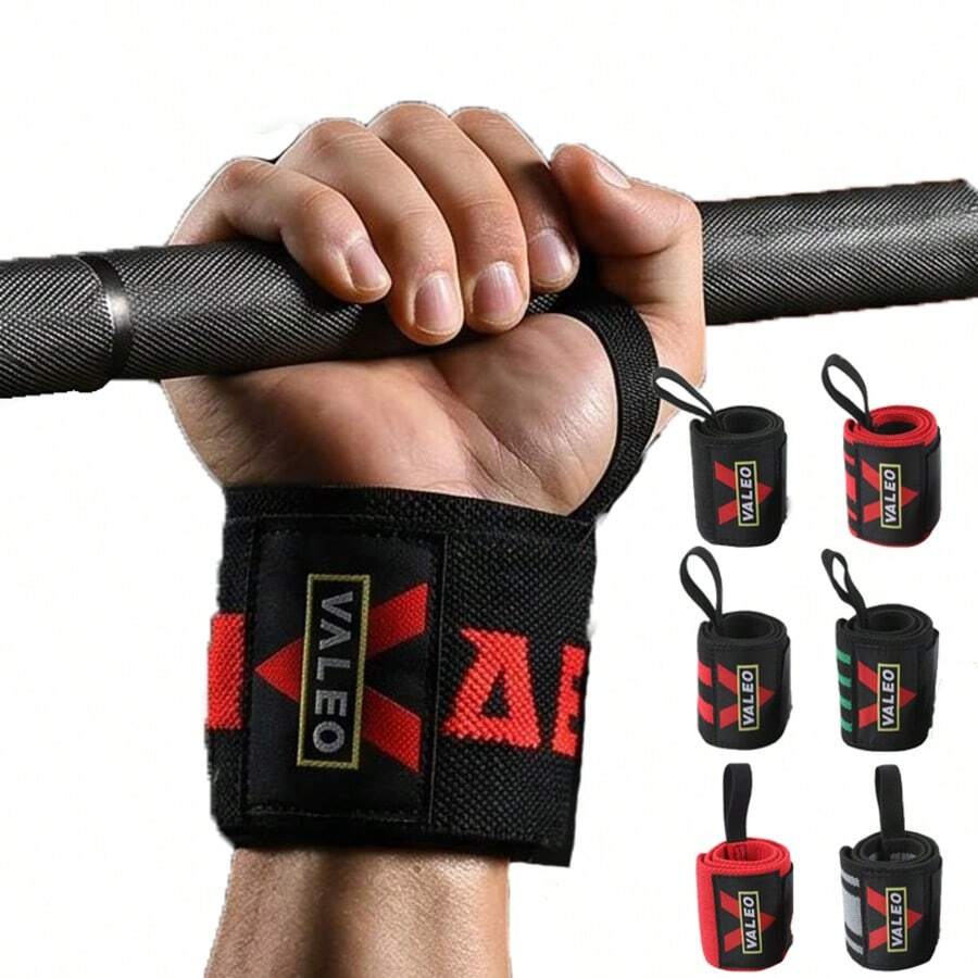 2pcs/Set Compression Wrist Wraps For Weightlifting, Bench Press, Deadlift, Strength Training, Fitness Enthusiasts Men & Women, Sports Wrist Bandage, Polyester High Elasticity, Wide Hook And Loop, Durable, Breathable - Multicolor - View 1