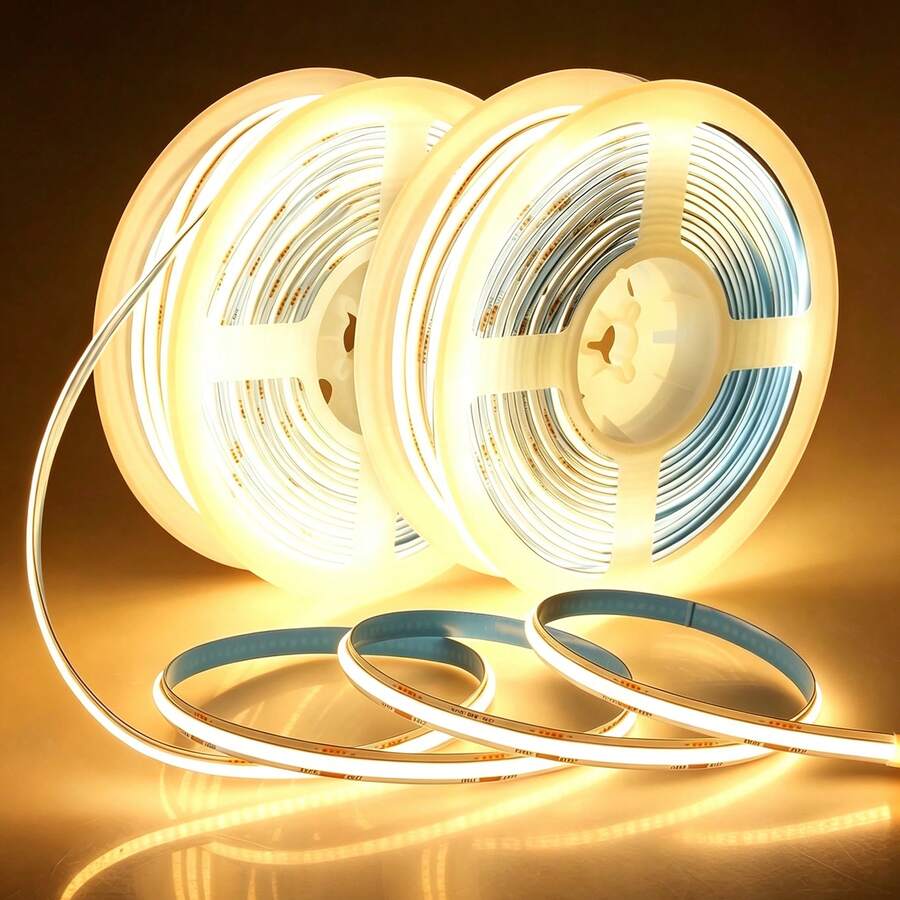 1PC USB Button Control COB LED Strip Light, Ultra Thin Flexible COB Light Tape 1/2/3/4/5M, Dimmable LED Backlight For TV Cabinet Kitchen Bedroom Mirror Home Decor - COB - View 1