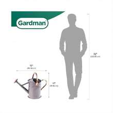 1 Gallon Galvanized Steel Watering Can - Weatherproof, Comfort Grip, Cool Gray - A - View 3