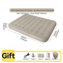 Indoor Inflatable Mattress Luxury Camping Pad PVC Air Mattress Luxury Double Camping Bed Built-In Air Pump Thickened - Multicolor - View 12
