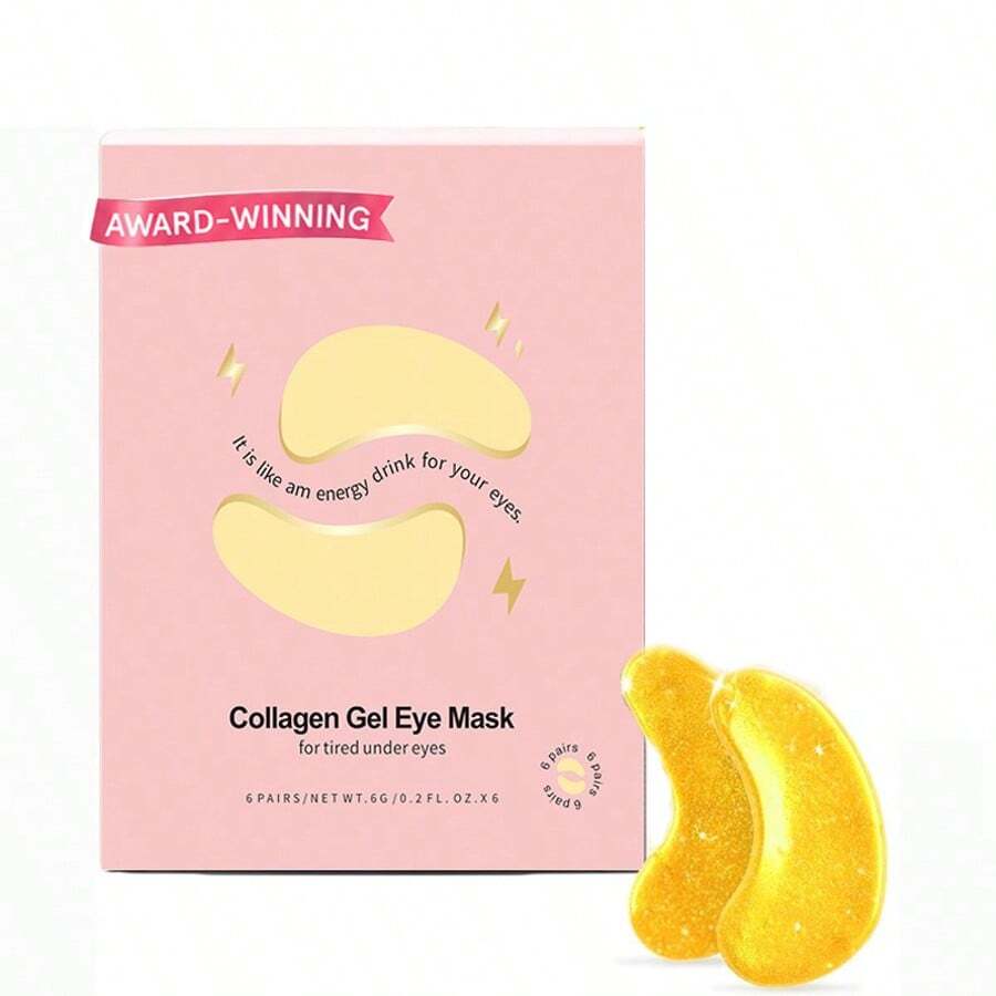 6 Lightening And Brightening Eye Masks To Reduce Dark Circles, Eye Puffiness, Eye Bags, Wrinkles, Gel Eye Masks, Nurse's Gift, Vegetarian And Cruelty-Free Self-Care - 金色 - 查看 1