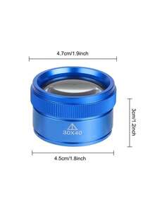 1pc 30X Optical Jewelry Magnifier, Portable Mini Pocket Magnifying Glass, Handheld Reading Magnifier, Suitable For Watches, Maps And Stamps, Black & Blue Design, Clear Jewelry Observation Accessory - A - View 7