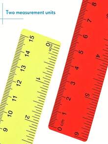 2 Transparent Plastic Rulers, Multiple Colors, 6 Inches Long Each, Suitable For Students, School Supplies, Office And Home Use, With Inch And Centimeter Scales - Multicolor - View 4