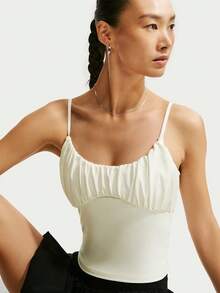 Nike Tank Top Wanita AS W NK ONE DF Fitted Tank Top Camisole IU1420-133 - Putih - View 3