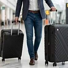 Mala Viagem Grande Expansível 50kg Rodas 360° Cadeado TSA Zíper Duplo Bordo Despacho Resistente Leve - Preto - Visão 3