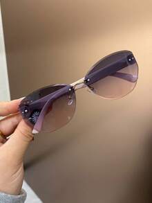 1 Pair Frameless Fashion Polygon Glasses For Kids And Teens, New European And American Style Popular Glasses, Suitable For Daily Wear - Multicolor - View 11