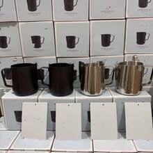 專業咖啡拿鐵拉花奶壺，附刻度，牛奶發泡杯，初學者用圓口壺嘴 - 多色350ml - 查看 5