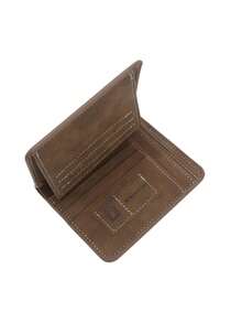 1Pc Men Vintage Matte Wallet Vertical Short Bifold Multi Card Holder Purse With SD Card Slot Business Casual Small Pocket Wallet For Boyfriend Gift - Brown - View 13