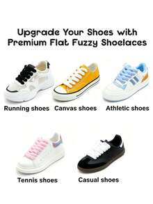 1 Pair Plush Sholaces,Men's And Women's Shoelaces,Replacement Laces For Shoes - White - View 3