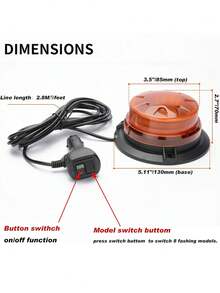 GLANBERT 1pc Truck LED Mini Top Light 12-24V Universal Cigarette Lighter Plug Powered Patrol Light Work Light Suitable For Forklifts And Trailers - Magnetic Flashing Warning Light - View 7