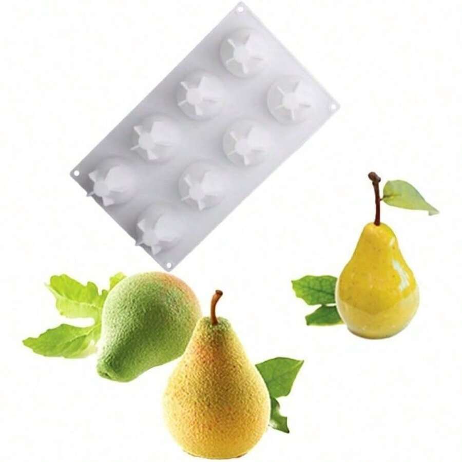 3D Pear-Shaped Silicone Cake Mold, Suitable For Mousse Desserts, Ice Cubes, Jelly, Cakes, Chocolate Truffles, Pastries And Ice Cream Making Silicone Baking Mold - Multicolor - View 1